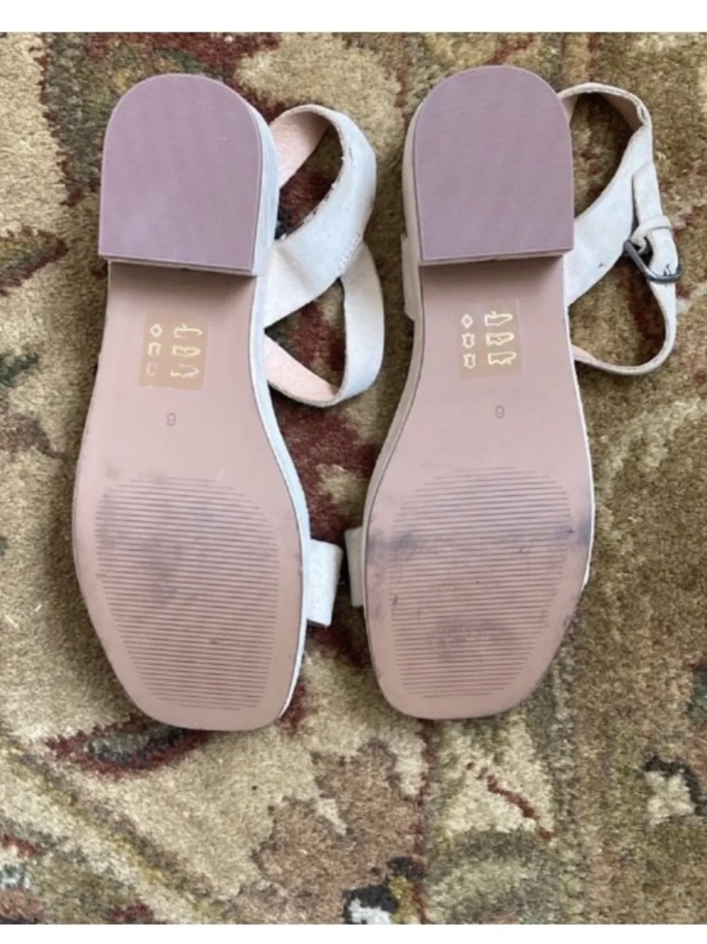 MADEWELL Swede Material Sandals in Beige Color.